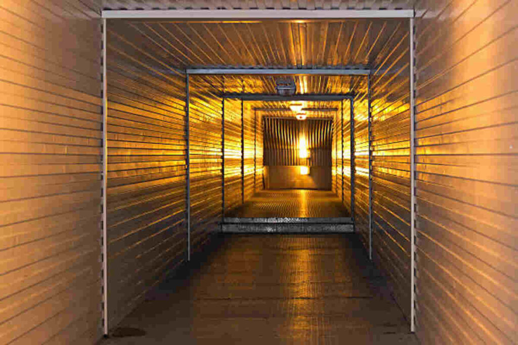 inside a paint curing oven